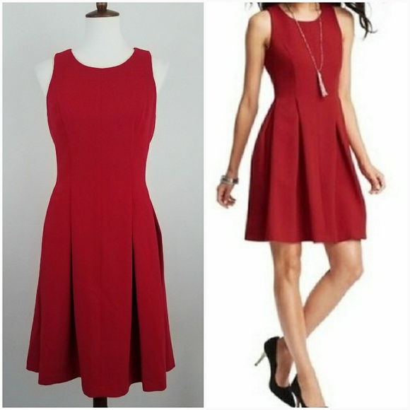 LOFT Dresses & Skirts - HP! Ann Taylor LOFT Red Pleated Dress 4 Tall